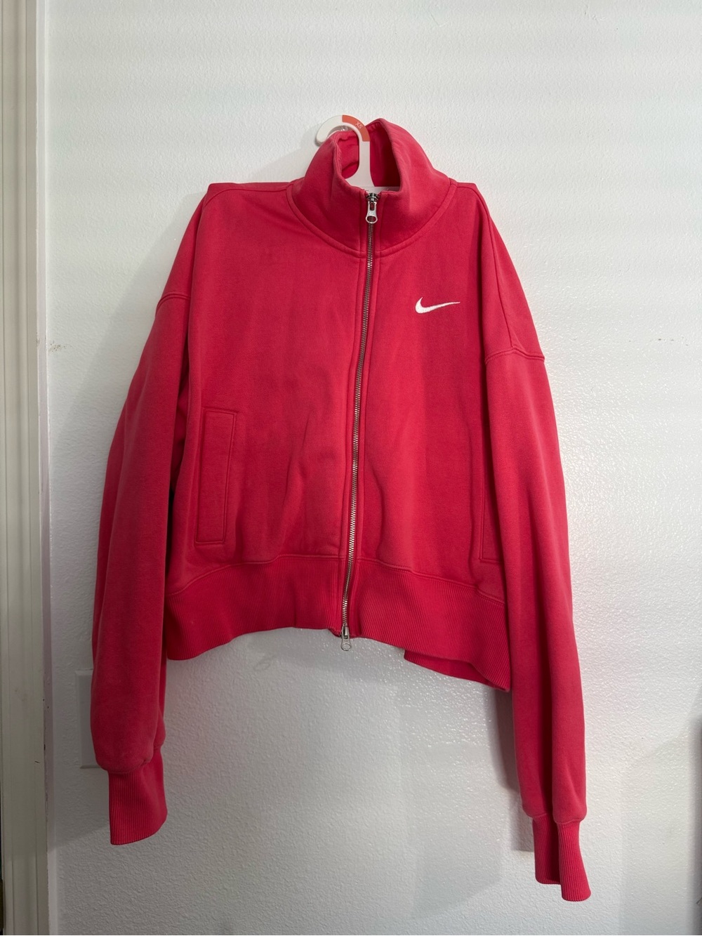 Cropped Nike Coral Fleece Zip-Up Hoodie